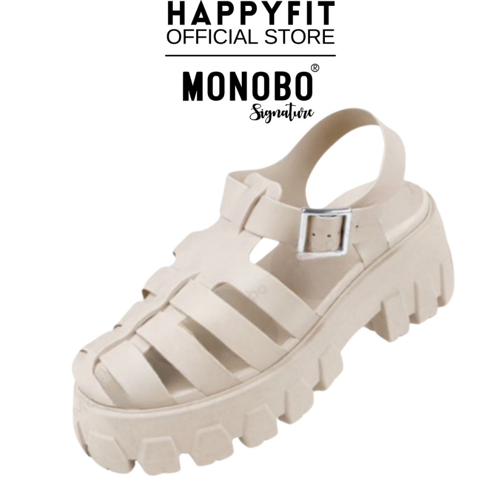 [MONOBO MALAYSIA] MILAN Plus Women Wedges Sandals Platform Wedges Kasut Tinggi Monolith Caged Perempuan