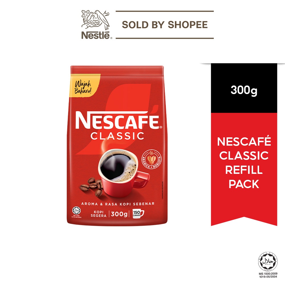 Nescafe Classic 300g Refill Pack, Instant Coffee Powder Made From A Signature Blend of Robusta & Arabica Beans