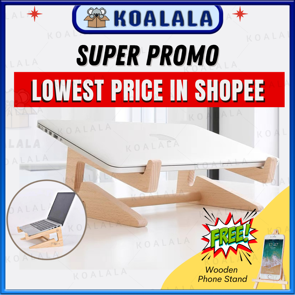 Wood Stand Laptop Support Monitor Support Foldable Laptop Stand Monitor Computer Cooling Stand