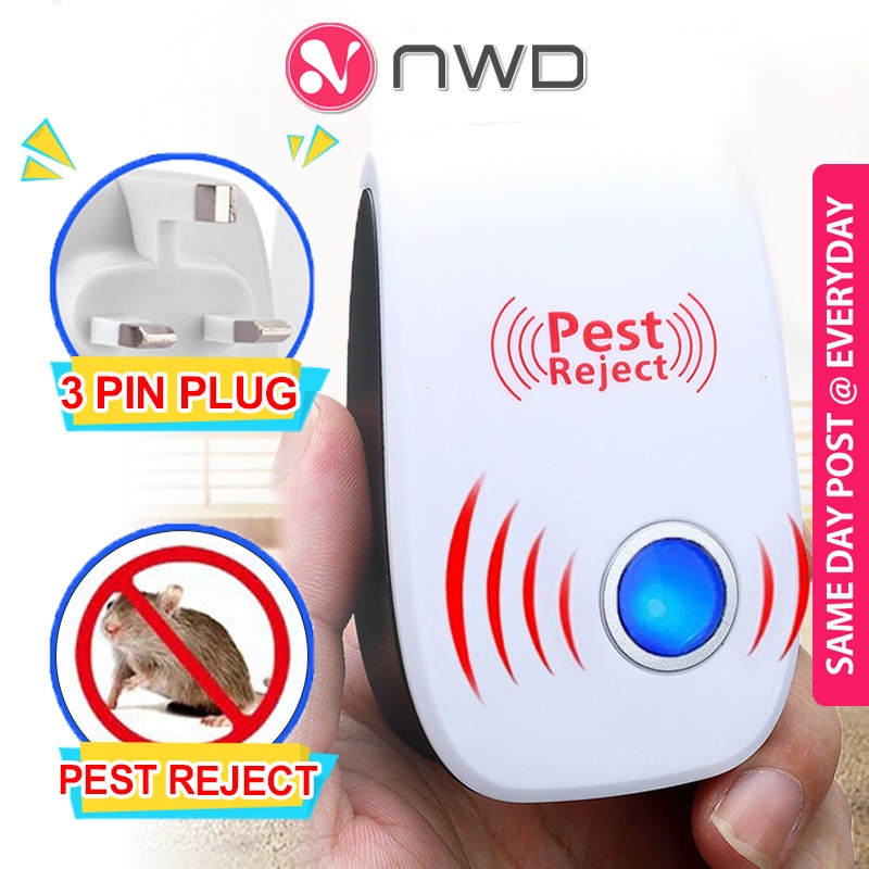 《 》Ultrasonic Pest Repellent Anti Mosquito Mouse Cockroach Electric Repeller Control Penghalau Serangga超声波驱虫器