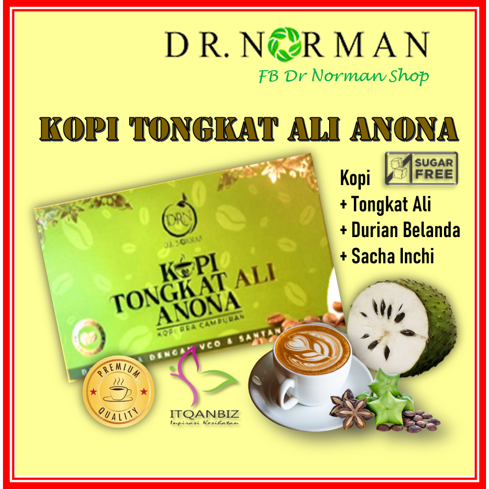 DR NORMAN - KOPI TONGKAT ALI ANONA PREMIX TANPA GULA PASIR DAN CREAMER