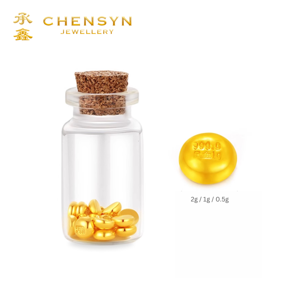 CHENSYN 999.9/24K Pure Gold Bean Emas 999 Gold Bean Pamp Bar 0.5g&hellip;