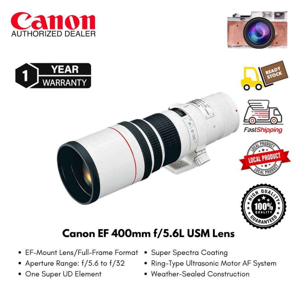 Canon EF 400mm f/5.6L USM Lens Full-Frame Format ( 1 Year Warranty )