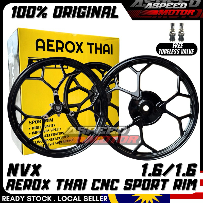 100% ORIGINAL AEROX THAI CNC SPORT RIM 17 inch 1.6/1.6-17 SPORT RIM AEROXTHAI NVX V1 V2 17inchi EGO LC AVANTIZ SOLARIZ