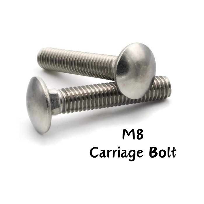 M8 Carriage Bolt / Screw | 304 Stainless Steel