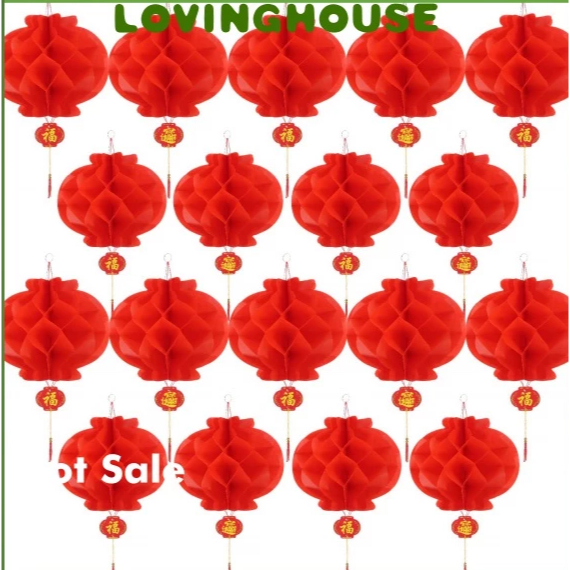 1pc CNY Decoration 2026 Chinese New Year Red Paper Lanterns Thickened Encryption Hanging Waterproof Festival
