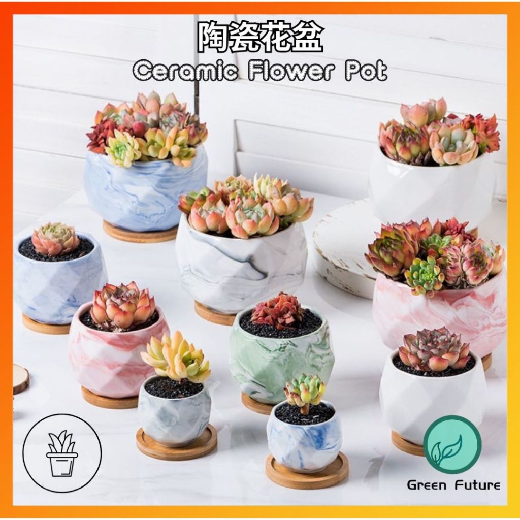 陶瓷花盆 砖石 花盆 Colorful Nordic Multi-Faceted Spherical Succulent Pottery Vase Ceramic Flower Pot 小花盆 diamond pot 砖石花盆 多肉小花盆