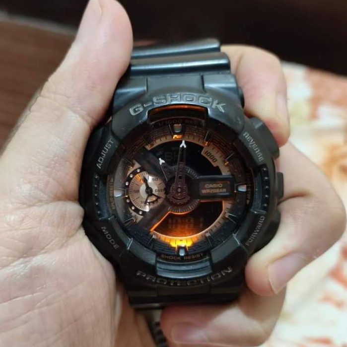 REAL SAME WATCH G SHOCK GA110 MODEL MEN FUNCTION WATERPROOF DATE DOUBLE TIME STREP ORI,RUBBER JAM TANGAN BOX