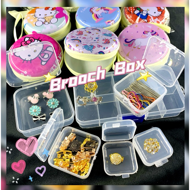 Elegant Brooch Bekas Simpan Pin Kerongsang Kotak Kosong Plastic Small Container Jewelry Storage Box