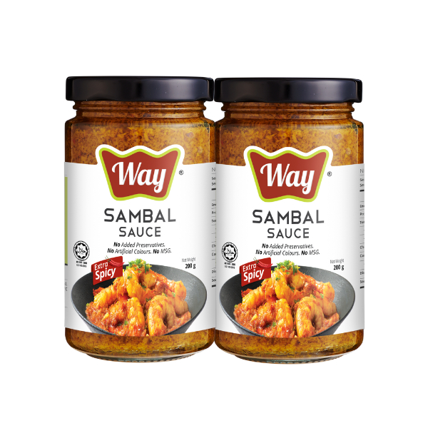 WAY Sambal Sauce Spicy 200g Bottle 2-pack 叁巴酱（加辣）