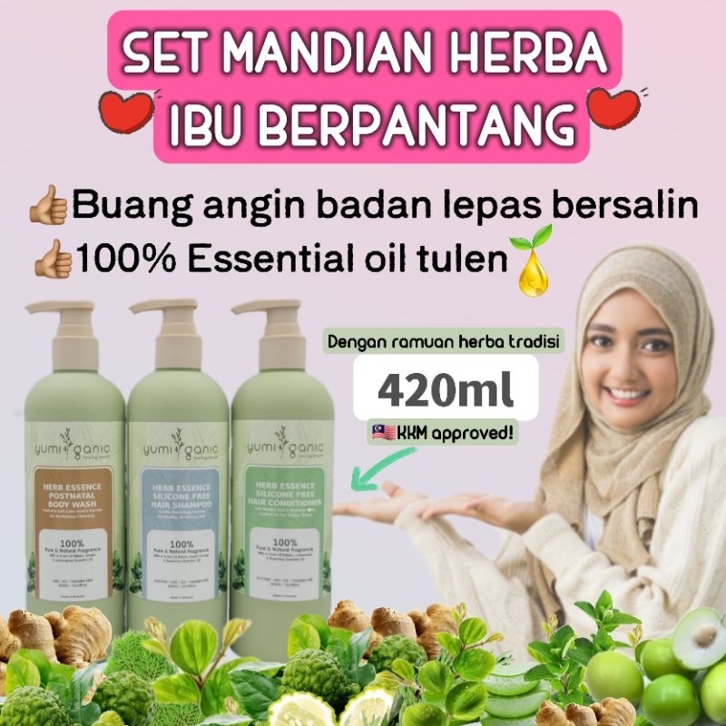 YUMIGANIC SYAMPU MANDIAN HERBA IBU BERPANTANG/SHAMPOO LADY POSTNATAL BIDARA