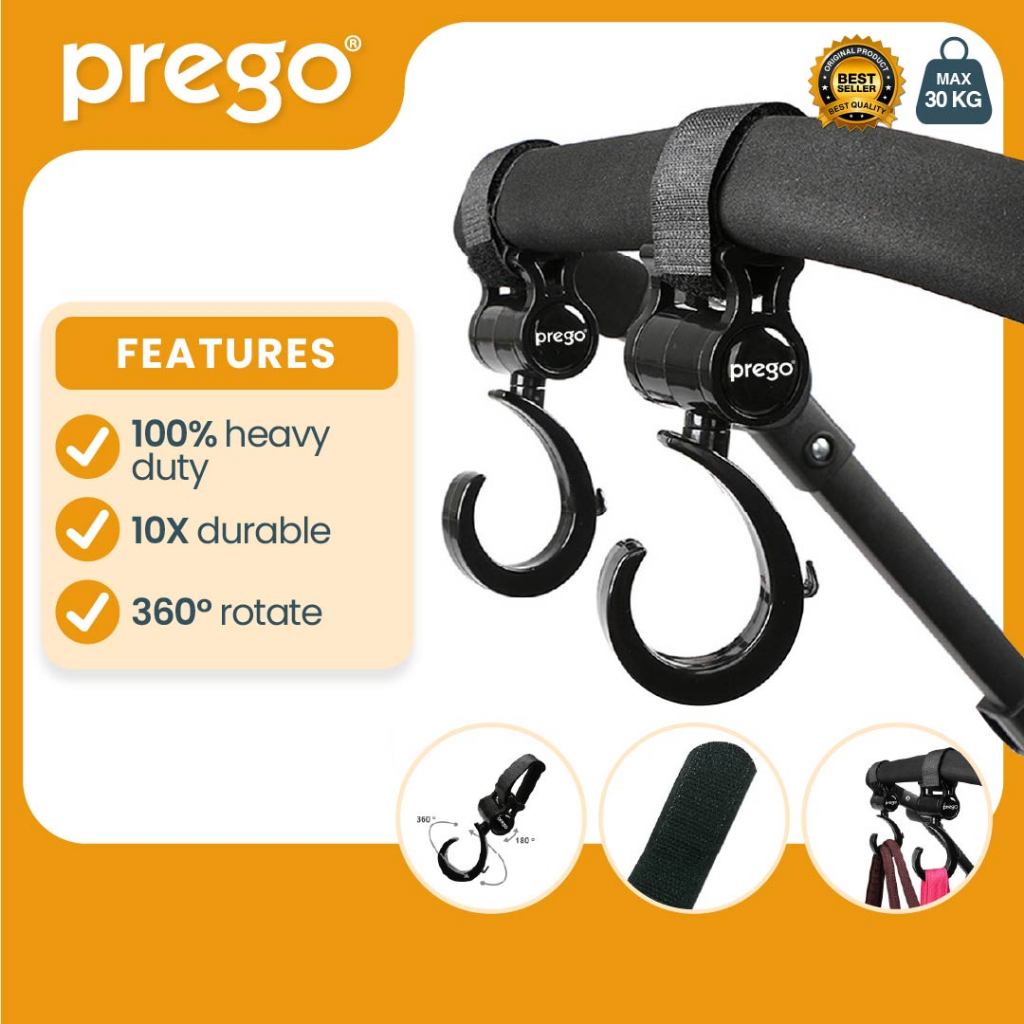 Prego Baby Stroller Hook Hanger Accessories 1 Set 360 Turn Cangkuk Stroler Stoller Troli Troller