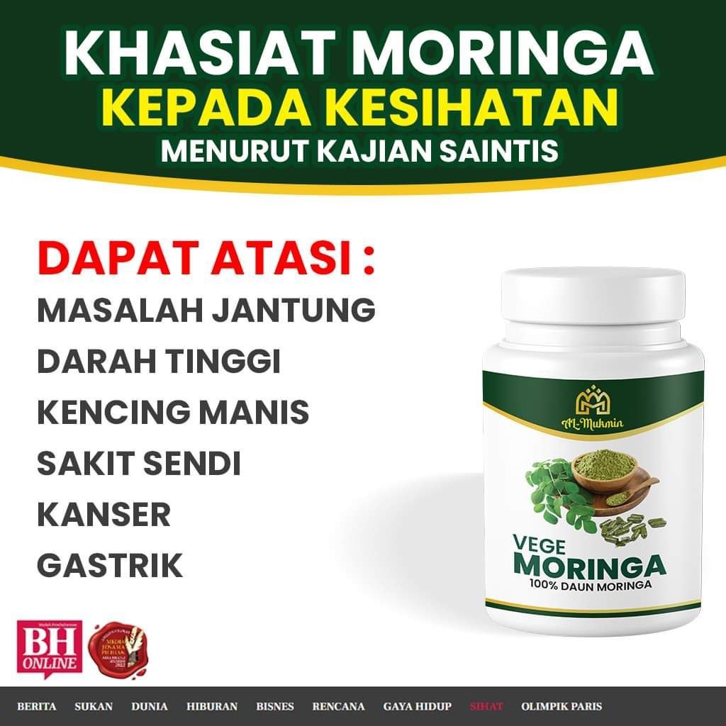 Moringa Al Mukmin Original Hq Supplement Extract Daun Kelor Asli | Well Being Unisex Product | Kelor