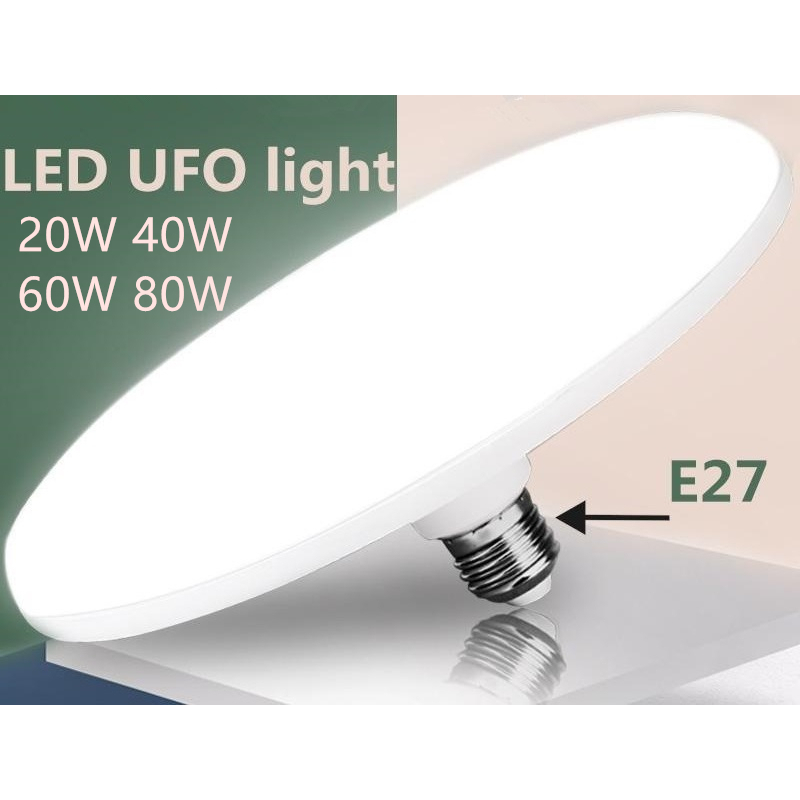 LED UFO Bulb 20W 40W 60W 80W Water Resistance Ceiling Light Lampu Siling Energy Saving Bulb E27