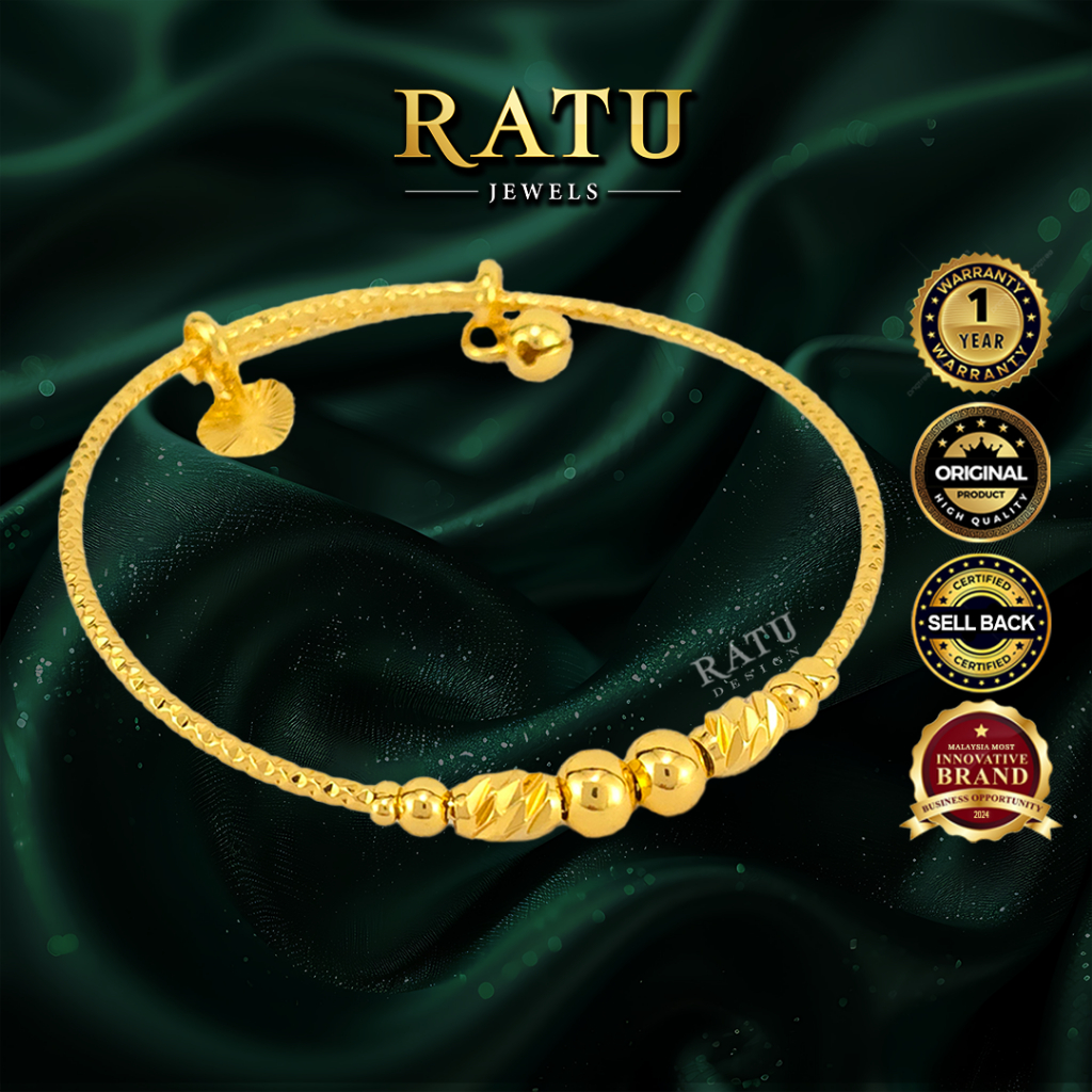 Gelang Tangan (9.15g) Emas RATU Circle Love Plated Bangles/Bracelets Jewelry (02RP)