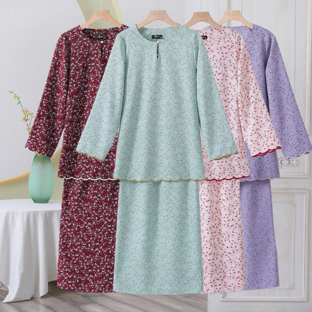 Pickone Fashion BAJU KURUNG MODEN Kasturi KURUNG KEDAH OPAH Sultan Floral Printed BAJU RAYA PEREMPUAN 2026 VIRAL D003