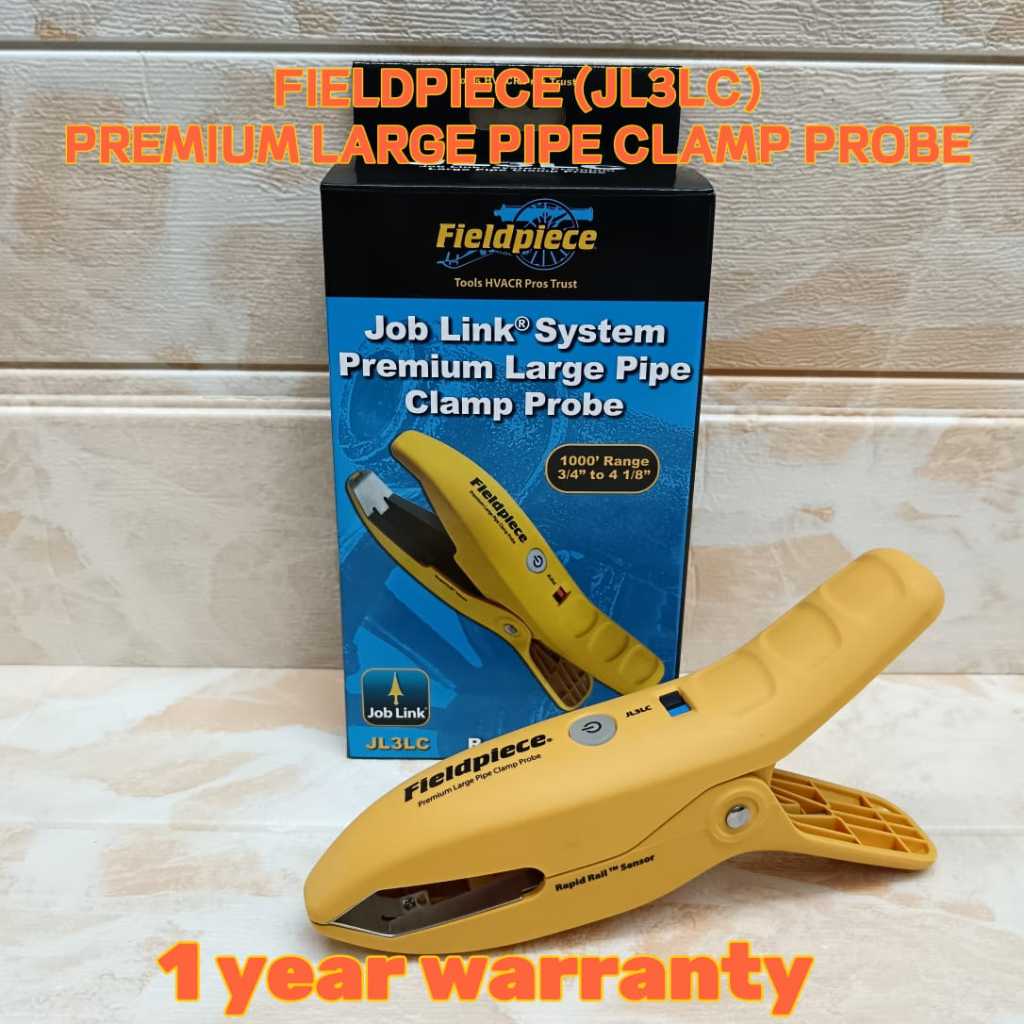 FIELDPIECE JL3LC pengepit paip ukur suhu besar job link system premium large pipe temperature clamp probe refrigeration