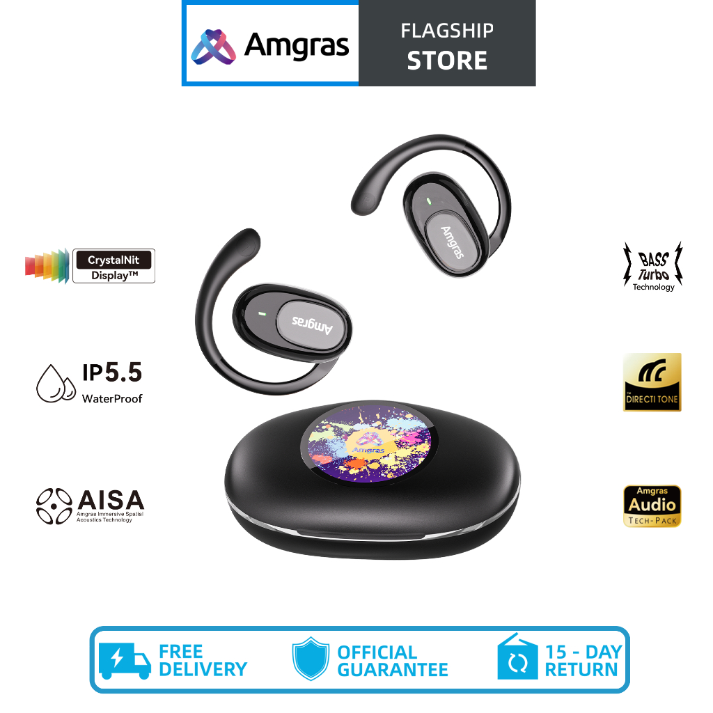 Amgras OpenEcho VI Super Intelligent Earphones Noise Elimination Air Conduction Earplugs Motion EQ Adjustment HIFI BT5.4