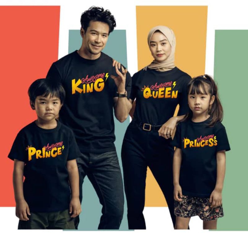 New Royal Baju Family Tshirt Trending⚡ Royal Family Set Tshirt Baju Rewang Cotton Holiday Vacation