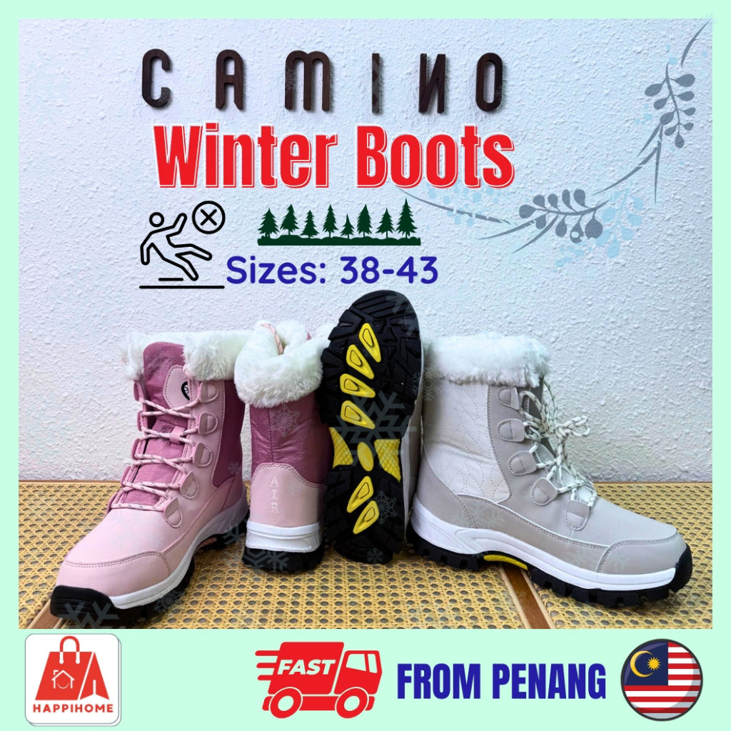 Waterproof Anti Slip Winter Boots Snow Proof Women Kasut Snow Travel Shoes Women Kasut Musim Sejuk Salji Perempuan 冬天鞋子