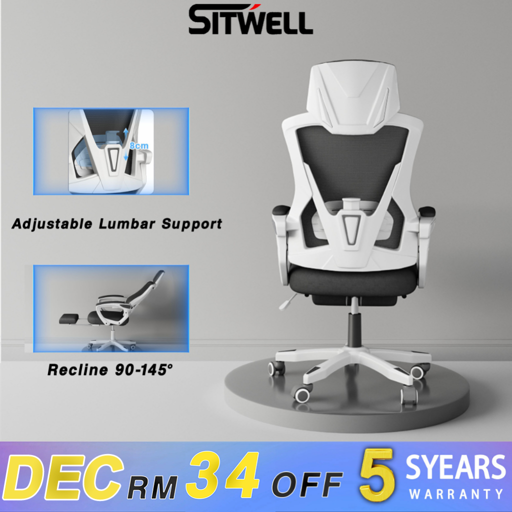 【Brand Warranty】SitWell Strom02 Office Chair Ergonomic Gaming Chair kerusi pejabat Kursi Gaming Boss chair - 3 Years