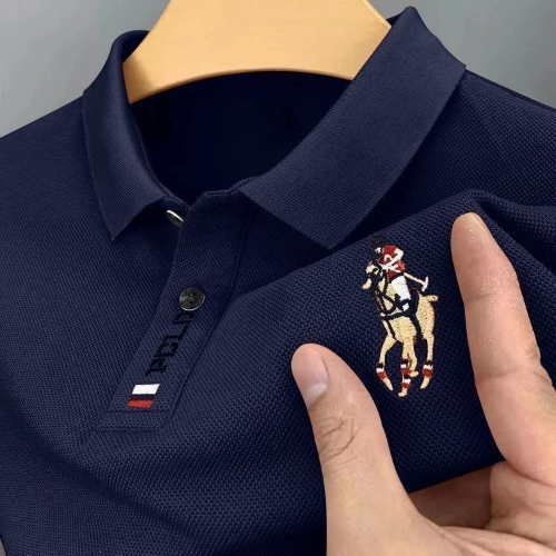 【Tempat Malaysia】CLIFF Men's t shirt lelaki polo Casual Loose Polo Microfiber T-shirt Mature and Simple Business Style