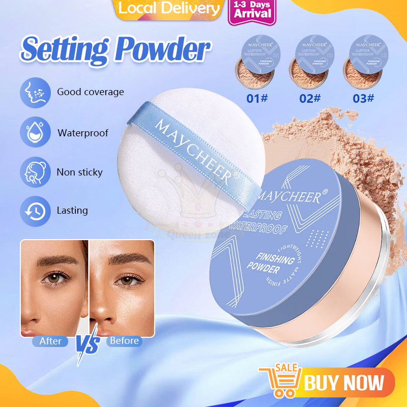 Matte Oil Control Loose Setting Powder Waterproof Loose Powder Oil Control With Cosmetic Puff Beauty Makeup Powder 13g