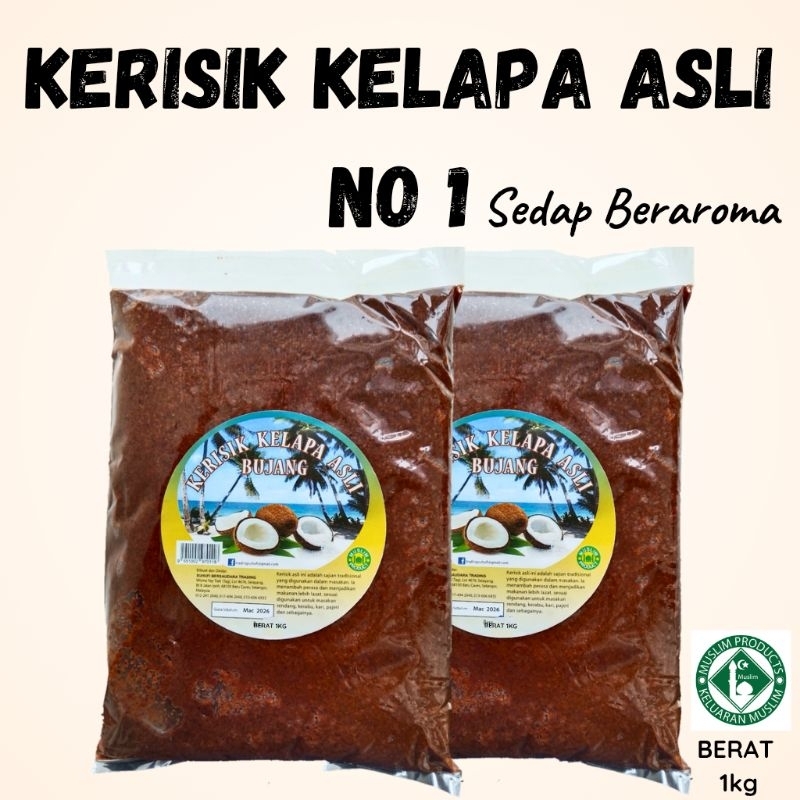 READY STOCK KERISIK KELAPA ASLI MURAH 1kg