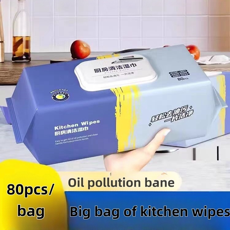 Kitchen Cleaning Wipes - Heavy Duty Degreasing & Strong Decontamination (80pcs-3 Pack/5 Pack) | Tisu Basah Dapur 厨房清洁巾