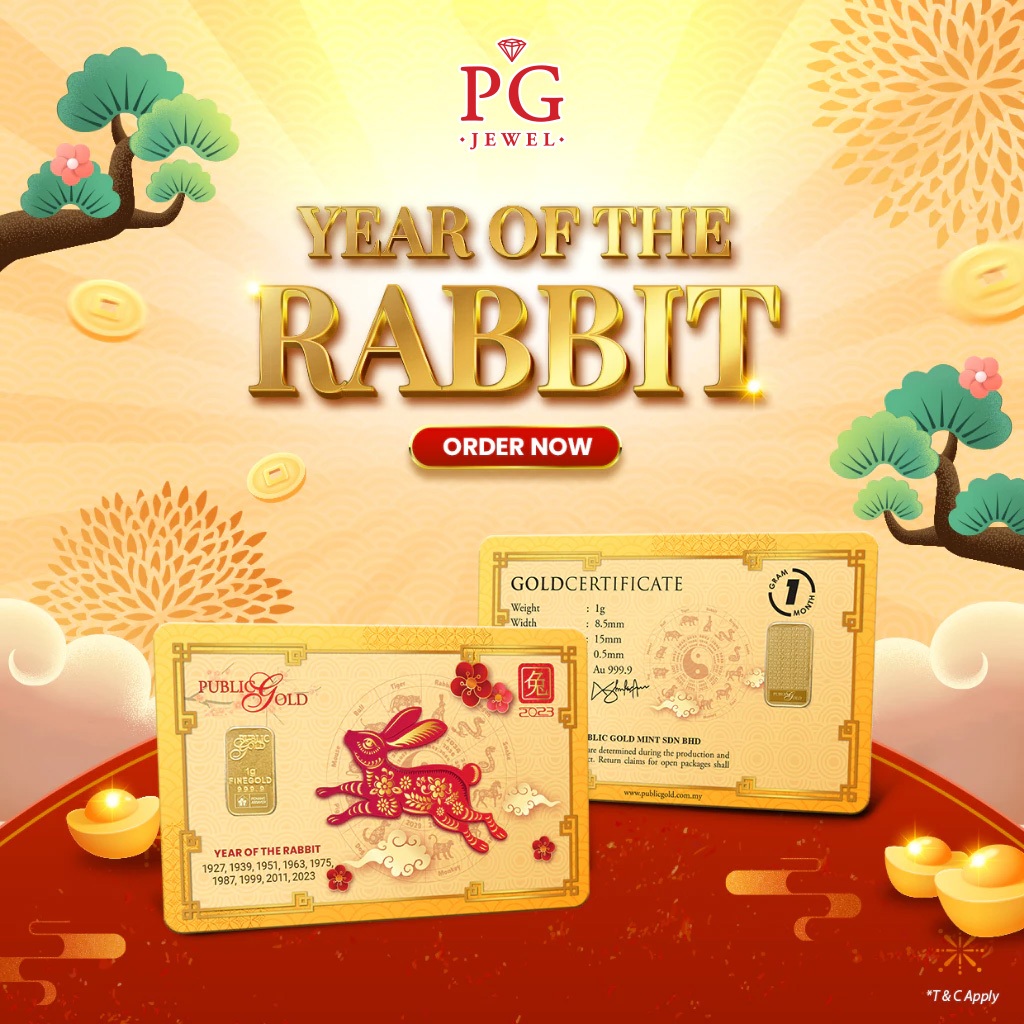 Public Gold Bullion Bar 1g (Au 999.9) - Rabbit 2023
