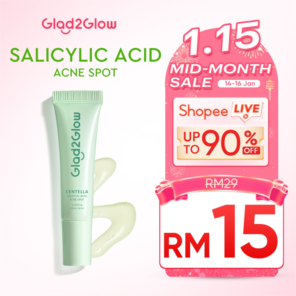 Glad2Glow Centella Salicylic Acid Acne Spot Gel Anti Acne Cream (5g)