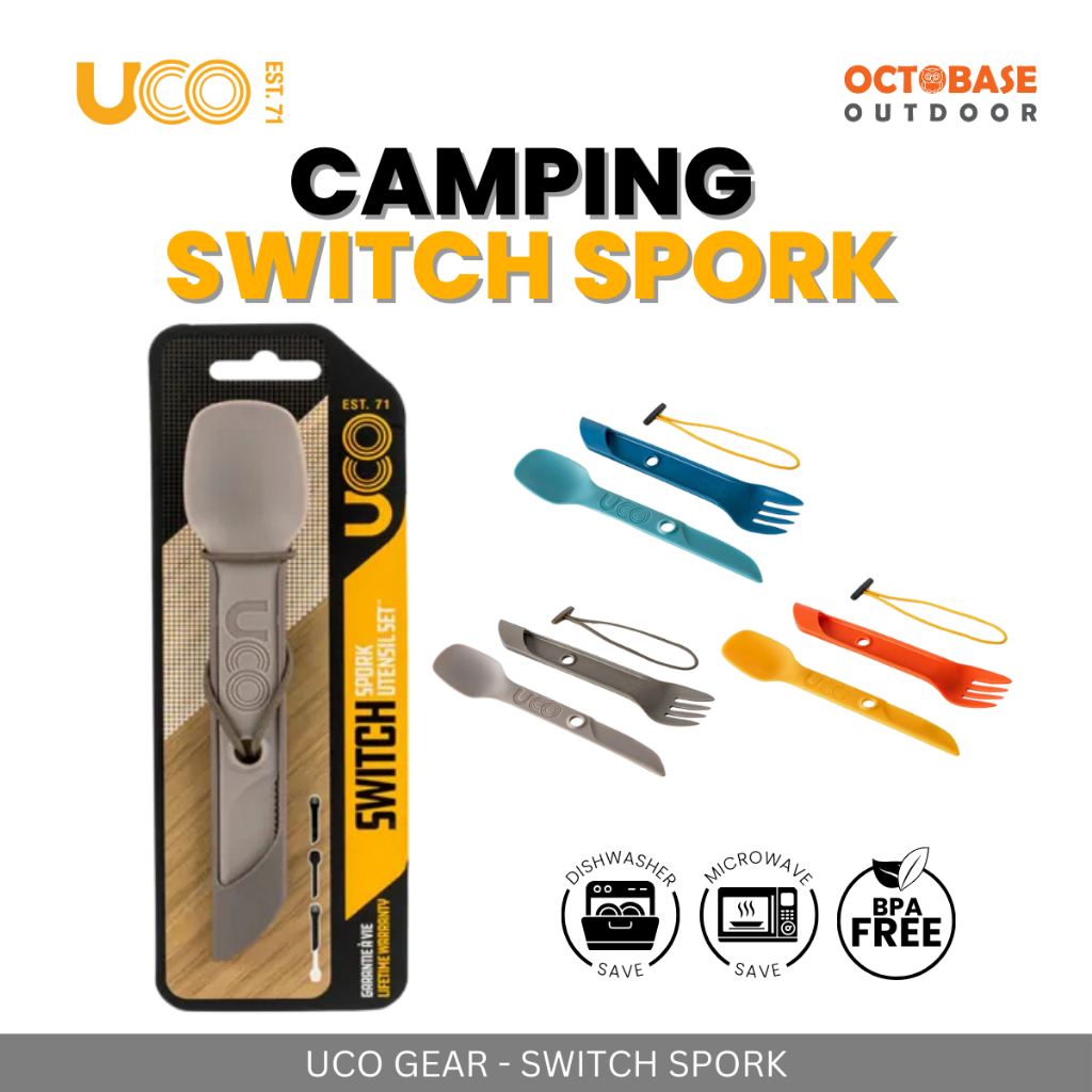 UCO GEAR - SWITCH SPORK UTENSIL SET FORK SPOON KNIFE OUTDOOR CAMPING HIKING PICNIC SURVIVAL BPA FREE