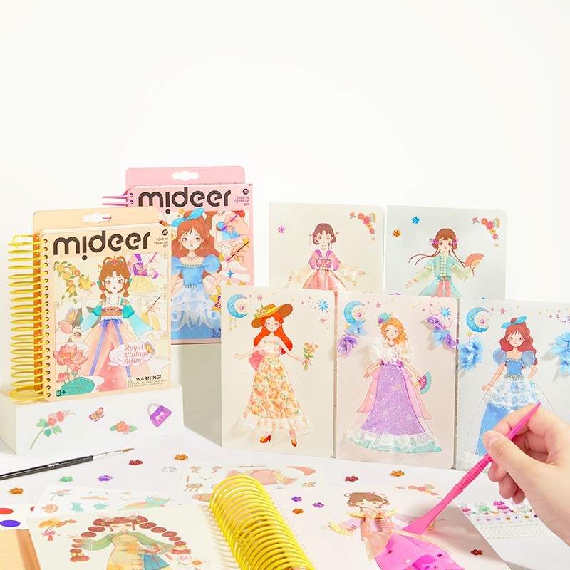 Mideer Little Designer Poke-In Dress-Up Set - 2 designs available (Princess Evening Gown/Royal Vintage Attire)