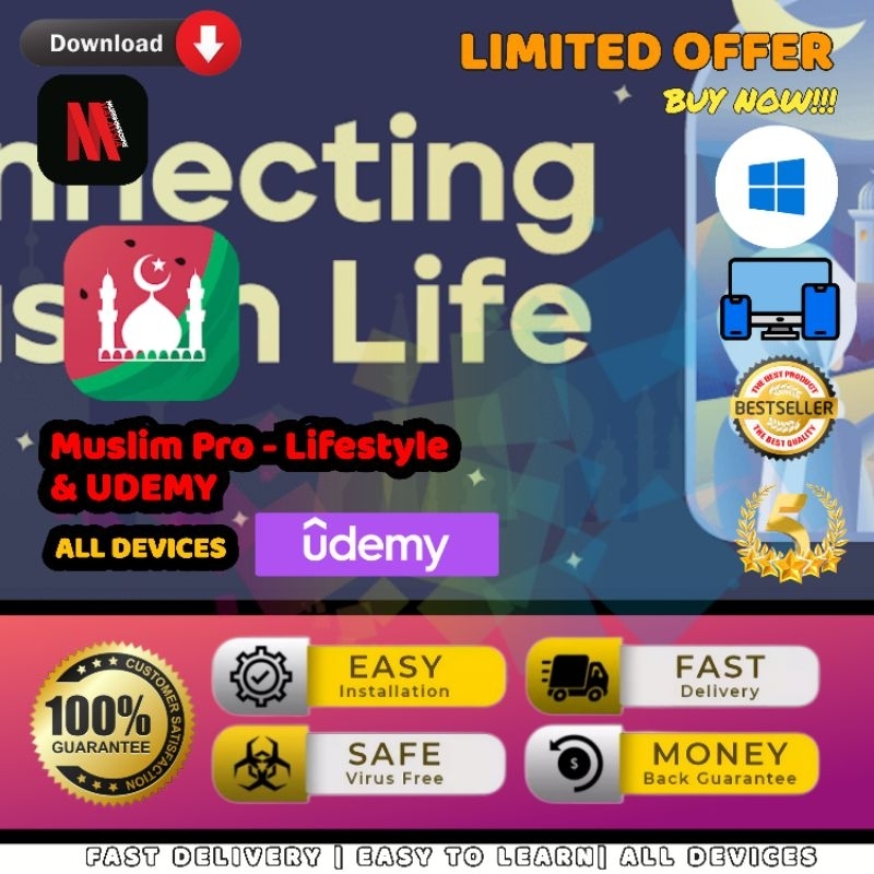 Udemy or Muslim Pro (Lifestyle) - Udemy Quran Recitation for English Speakers - Level 1 ⭐ Choose Your Devices