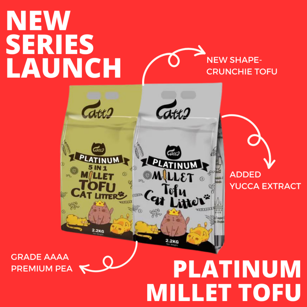 CATTO NO.1 Local Brand 2.2kg 1.5mm Premium Mixed Super Clumping Cat Litter Tofu Pasir Kucing Cat Toilet