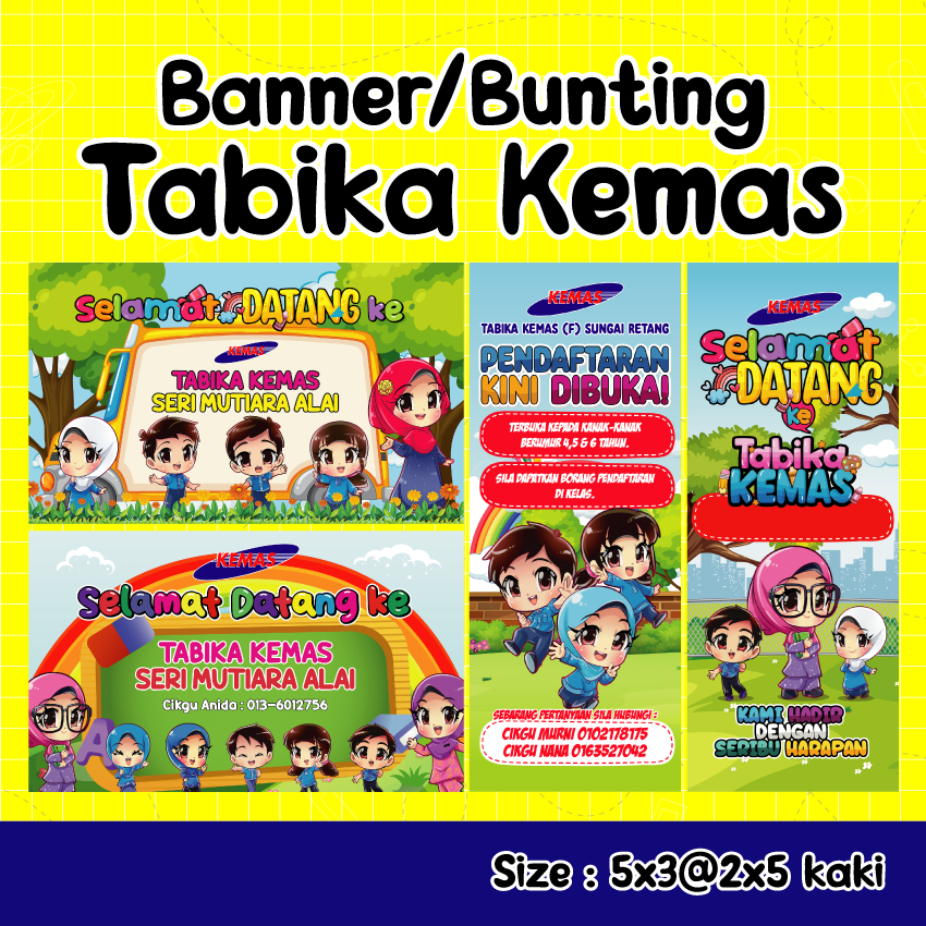 BANNER / BUNTING TABIKA TASKA KEMAS / PENDAFTARAN / SELAMAT DATANG