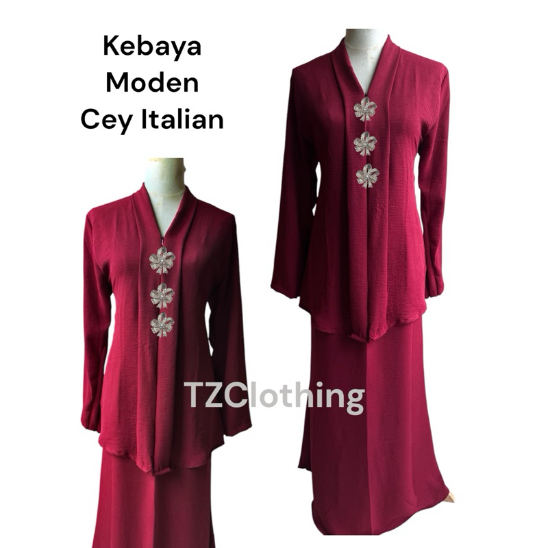 BAJU KEBAYA MODEN PLAIN CEY ITALIAN IRONLESS