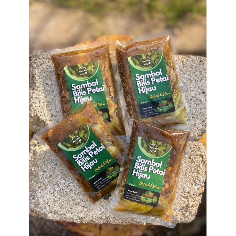 (SET COMBO SAHUR) 4 PAKET SAMBAL BILIS PETAI HIJAU 55g