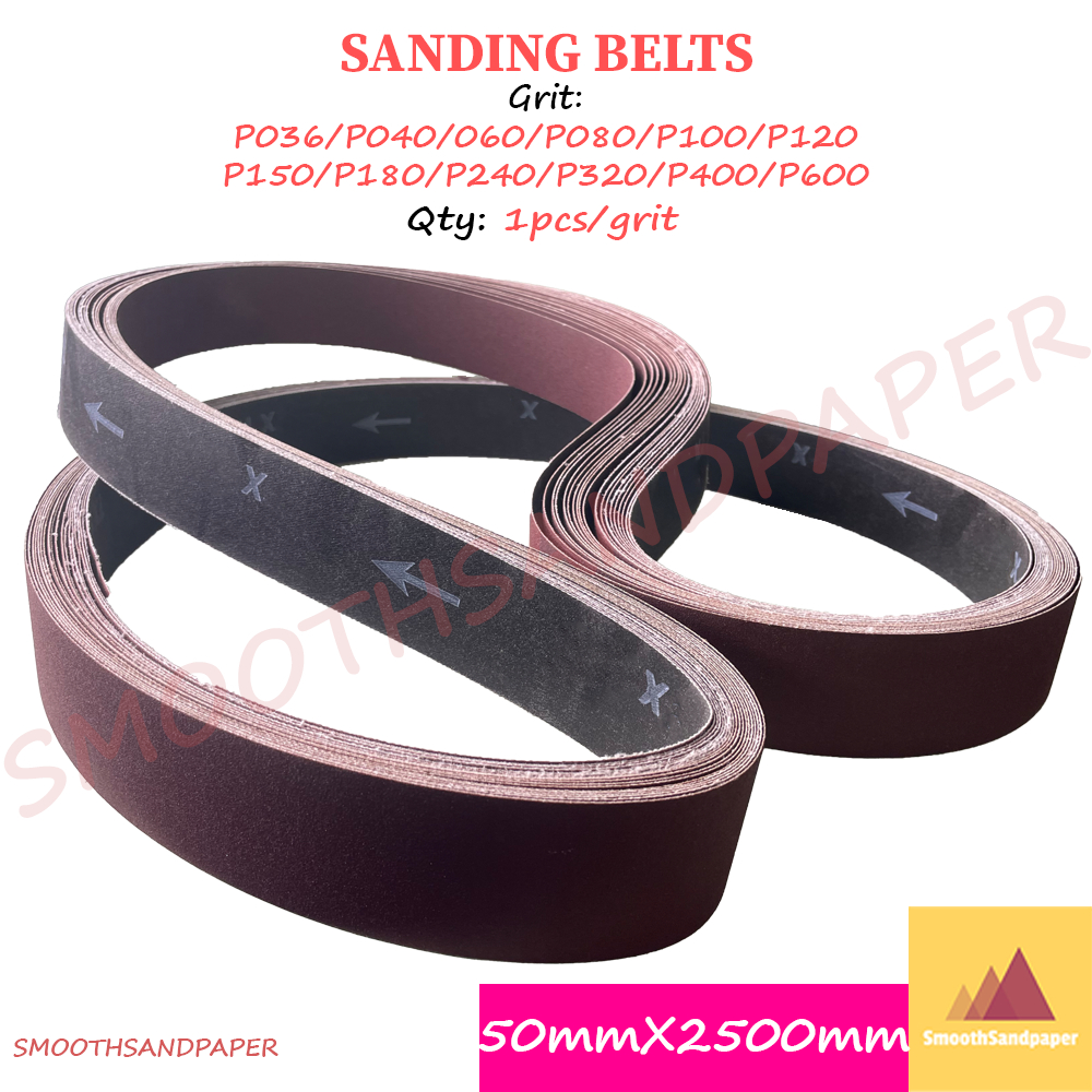 Sanding Belts 50mm X 2500mm (2" x 98-1/2") Aluminium Oxide Kertas Pasir 砂带机50*2500mm硬布砂金属不锈钢打磨 image 4