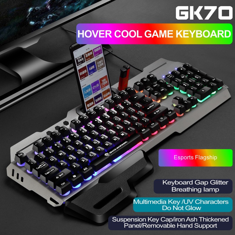 GK70 Mechanical 104keys Colorful LED Backlight Gaming Keyboard G700 Keyboard