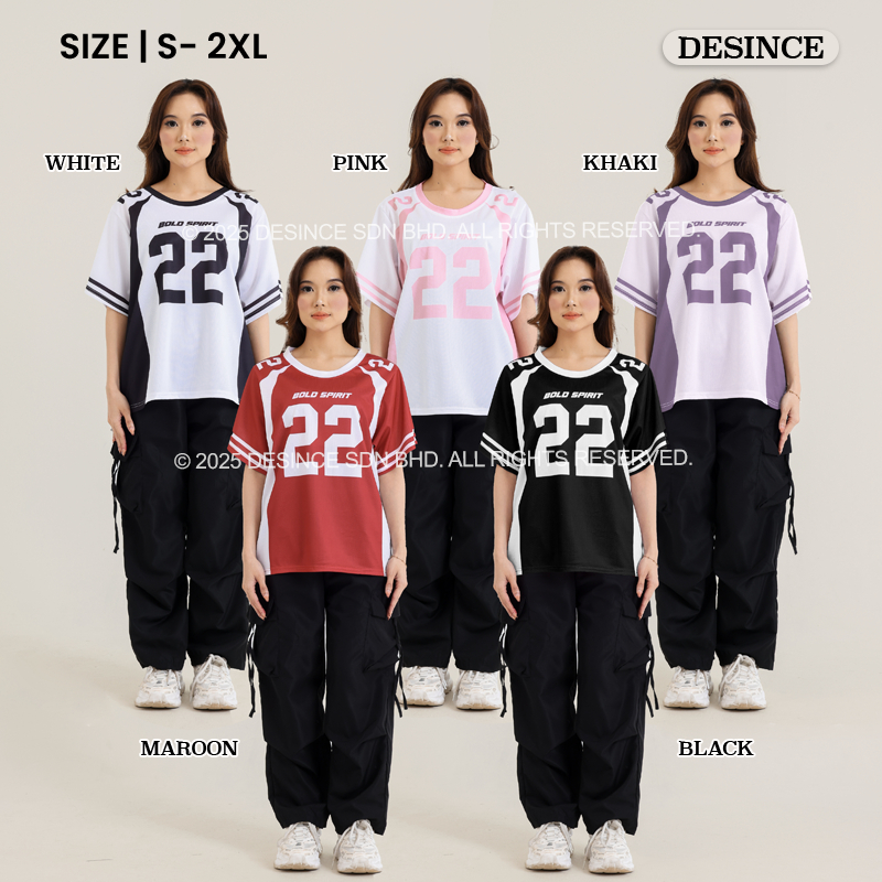 ?? DESINCE Women Stylish Jersey Short Sleeve Running Exercise Sports Top Wear Baju Sukan Perempuan WT 082