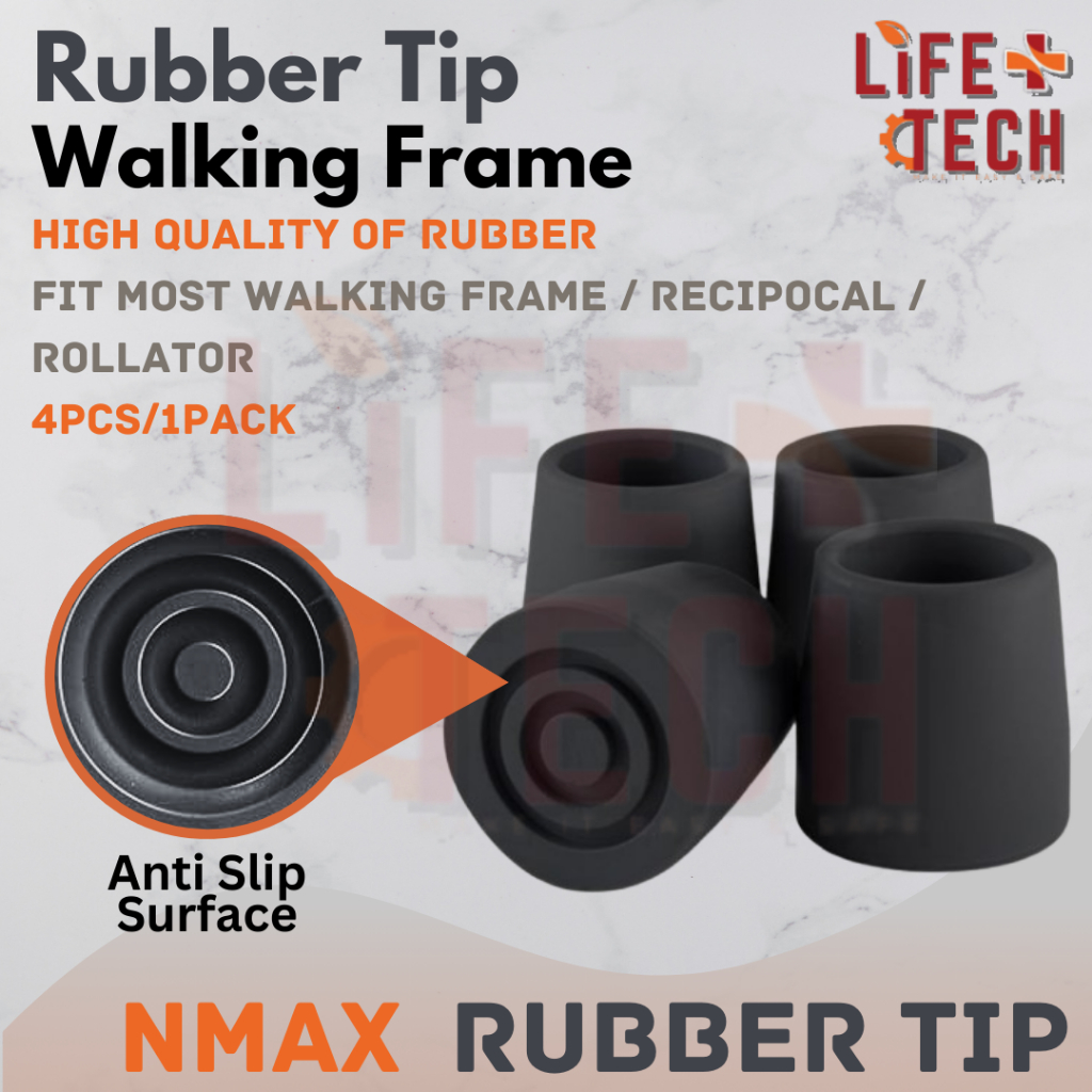 Rubber Tips Anti Slip Replacement Parts Walking Frame | Walker | Penutup Getah Untuk Tongkat 4 Kaki