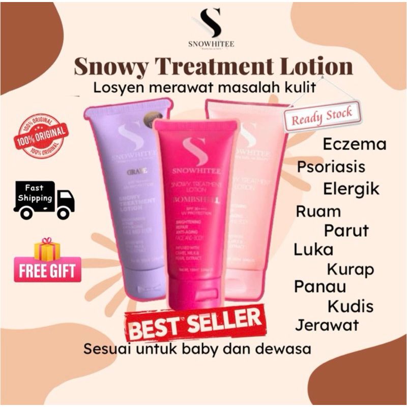 🔥Hot Sale🔥 Snowy Treatment Lotion original HQ susu unta merawat eczema, krim gatal kulit, psoriasis, rashes, snowhitee