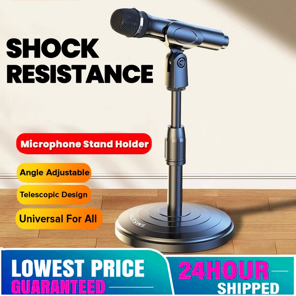 Desktop Microphone Holder Height Adjustable Table Mic Stand Holder Desk With Sturdy Base For Recording Live Streaming
