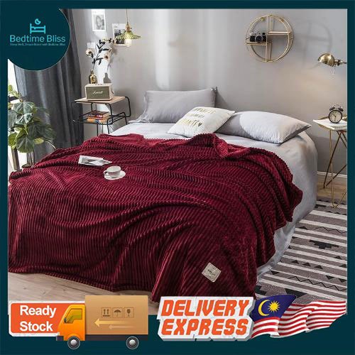 [Bedtime Bliss] Textile Blanket Office Blanket Selimut Blanket Cotton Soft Multi Purpose Blanket Towel Single 毛毯子