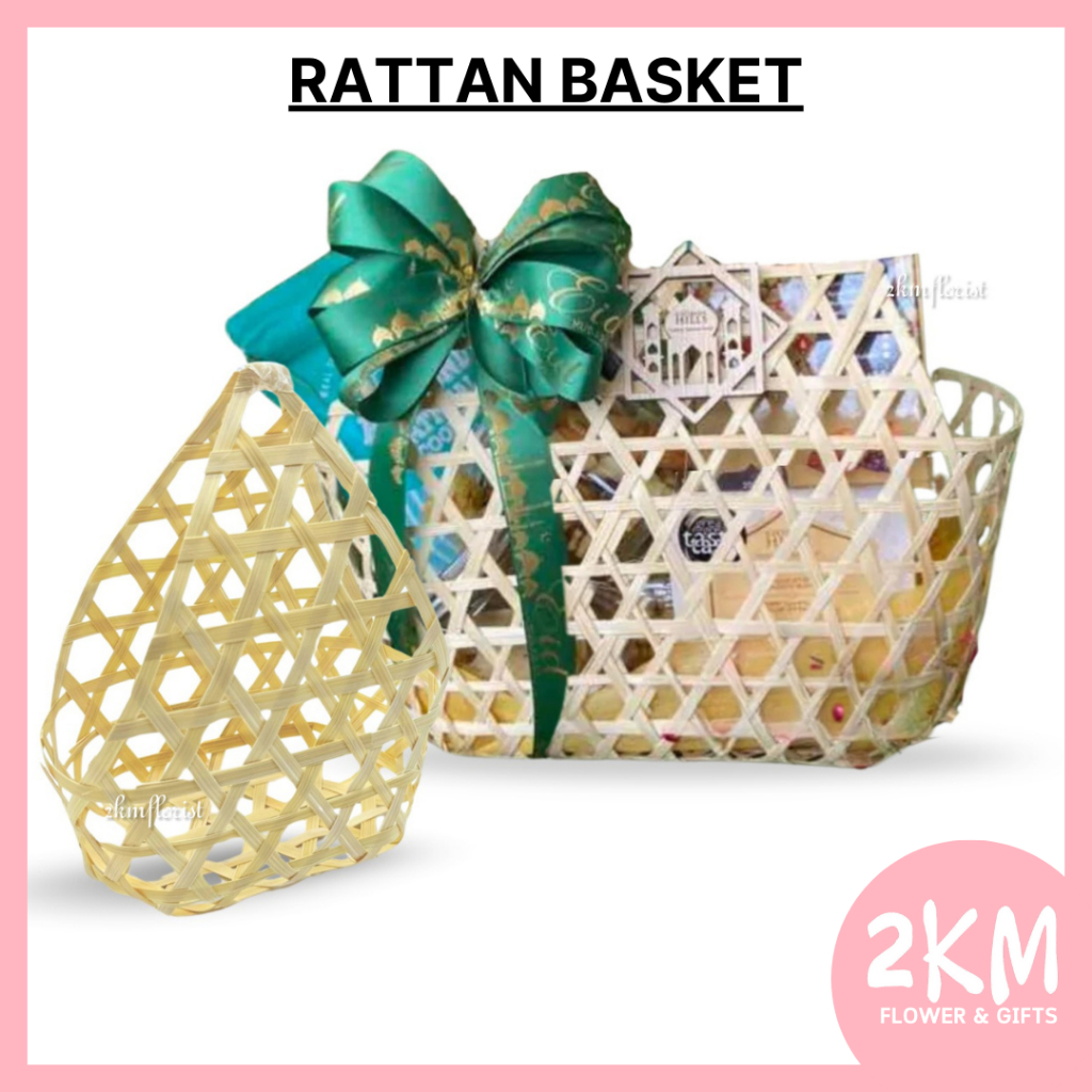 (313-314) RATTAN BASKET FLOWER BOX Weave Rattan Wicker Storage Fruit Rattan Garden Flowerpot Holder Handmade bakul