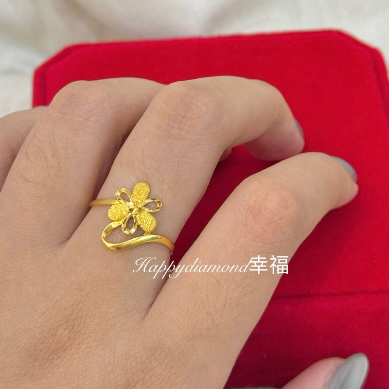 916 cincin emas bunga fesyen cincin raya/ 916 gold flower ring/ 916黄金花戒指