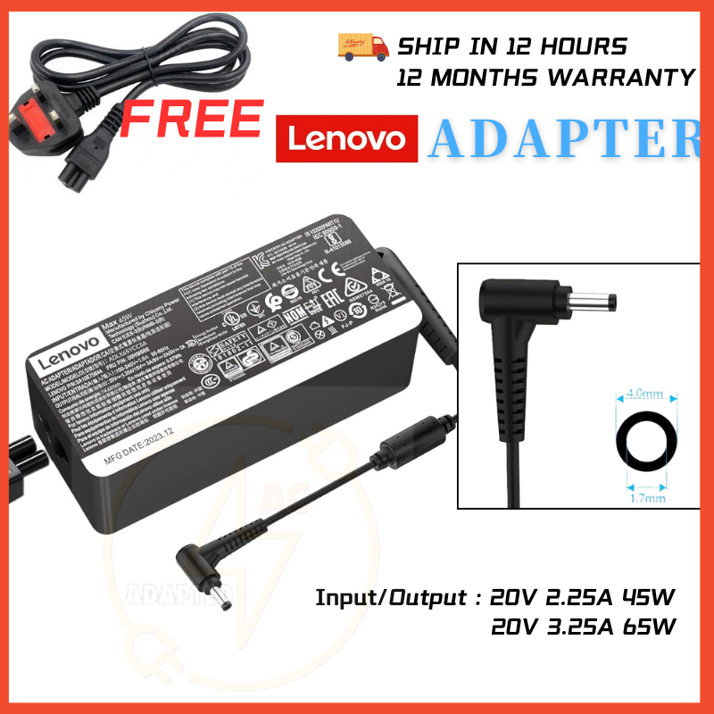 65W 45W 20V 3.25A 2.25A Lenovo Charger Power Adapter (4.0*1.7mm) Orig Brand New