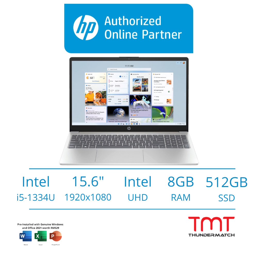 HP 15-fd0444TU/fd0476TU/fd0478TU Laptop | Intel i5-1334U | 8GB RAM 512GB SSD | 15.6" (1920x1080) | I