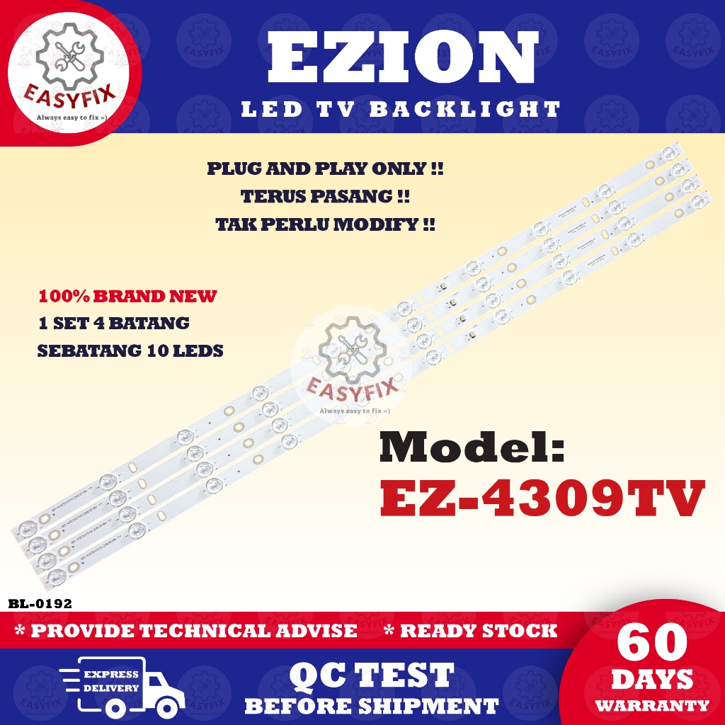 EZ-4309TV EZION 43 INCH LED TV BACKLIGHT (LAMPU TV) 43" BACKLIGHT EZION BACKLIGHT EZ4309TV EZ 4309TV EZ-4309